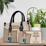 PREAUREUM "{split_values}" Personalized {collection_title} Leather Handbag