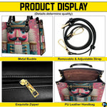 Four panel graphic overview showcasing features of the Nutcracker soldier holiday accessory