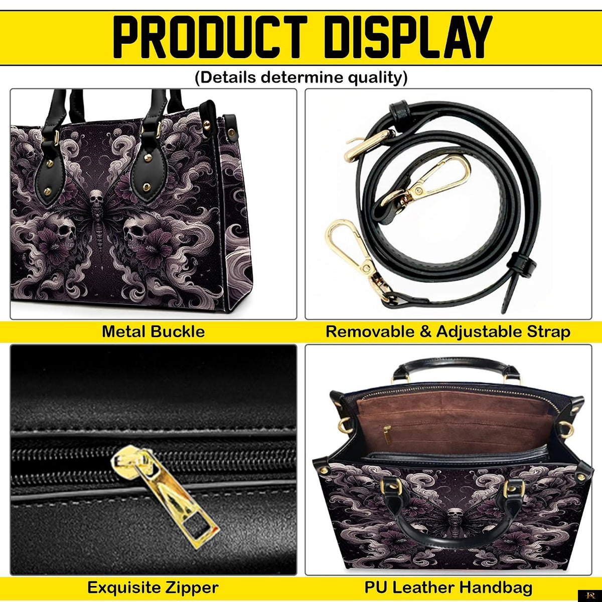 PREAUREUM "{split_values}" Personalized {collection_title} Leather Handbag