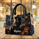 Personalized Witch Handbag with Purse, Custom Name Gothic Leather Bag Set for Women, Halloween Shoulder Bag, Witch Gift