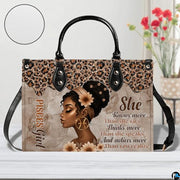Personalized Leather Handbag for Black Women, Custom African Purse Bag Set, Birthday Meaningful Gifts for Mom, Friend