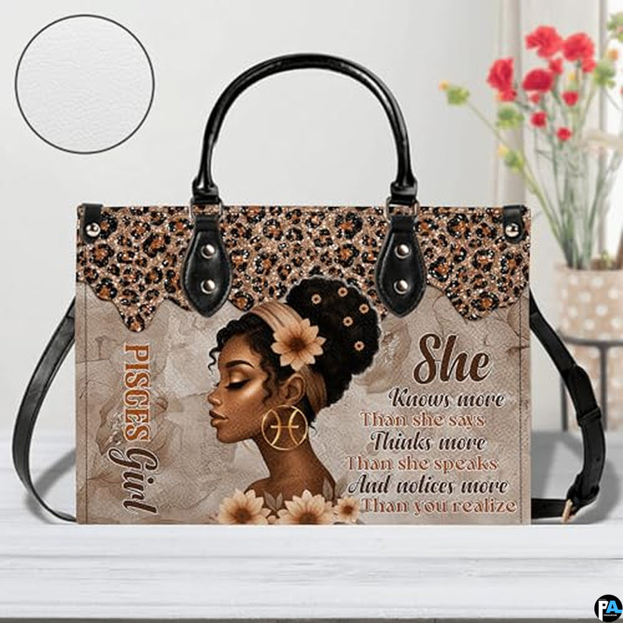 Personalized Leather Handbag for Black Women, Custom African Purse Bag Set, Birthday Meaningful Gifts for Mom, Friend