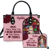 Blush Pink Arched Bookshelf and Reading Girl Handbag and Wallet Set