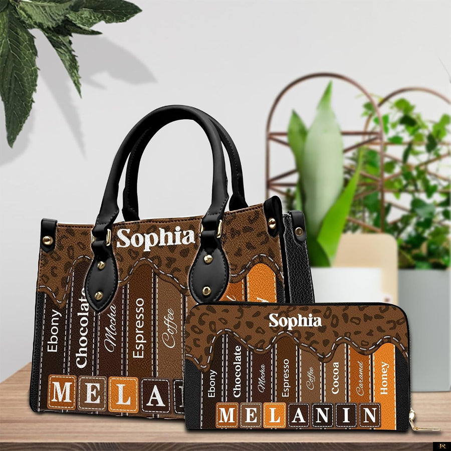 PREAUREUM "{split_values}" Personalized {collection_title} Leather Handbag