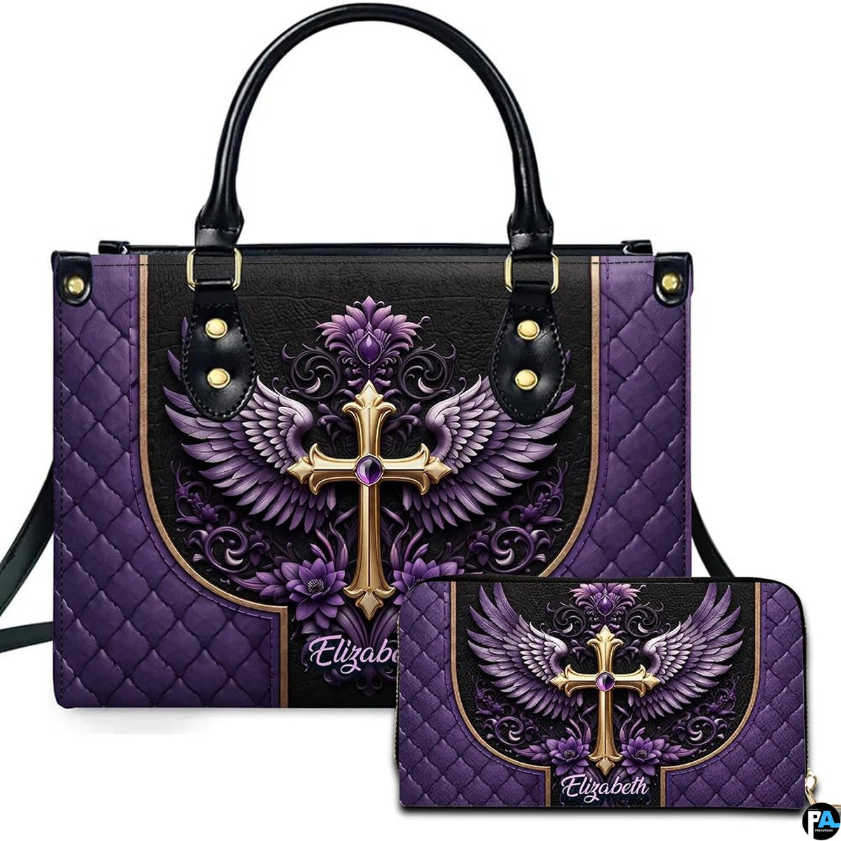 Personalized Christian Leather Handbag, Jesus Christian Tote Bag, Bible Purse, Religious Bags Gift for Mom, Women