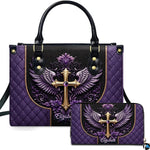 Personalized Christian Leather Handbag, Jesus Christian Tote Bag, Bible Purse, Religious Bags Gift for Mom, Women