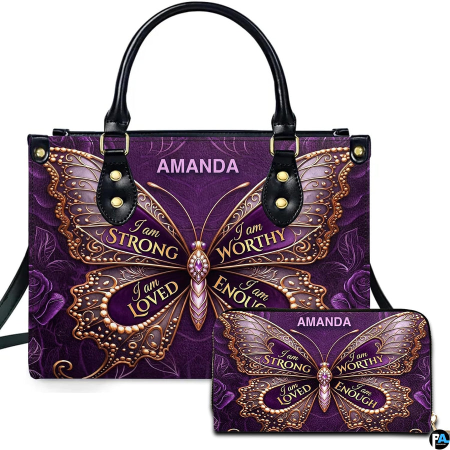 Personalized Inspirational Butterfly Handbag for Christian Gift