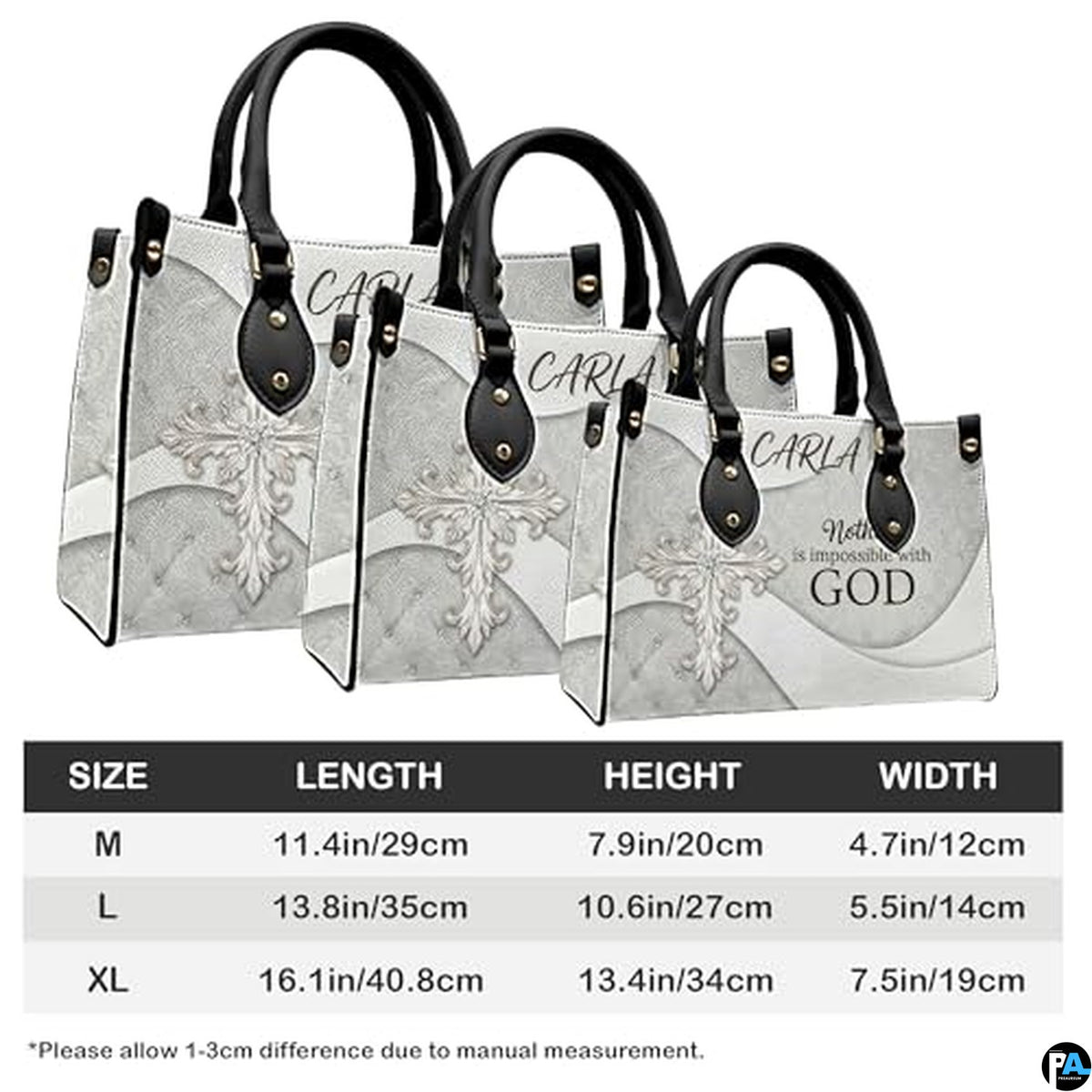 Personalized Christian Leather Handbag – Custom Purse Faith Gift for Mom, Grandma, Women Birthday or Christmas
