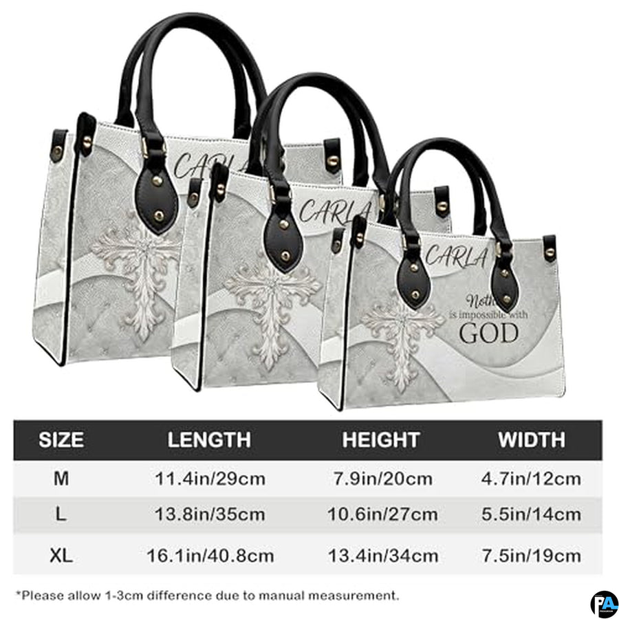 Personalized Christian Leather Handbag – Custom Purse Faith Gift for Mom, Grandma, Women Birthday or Christmas