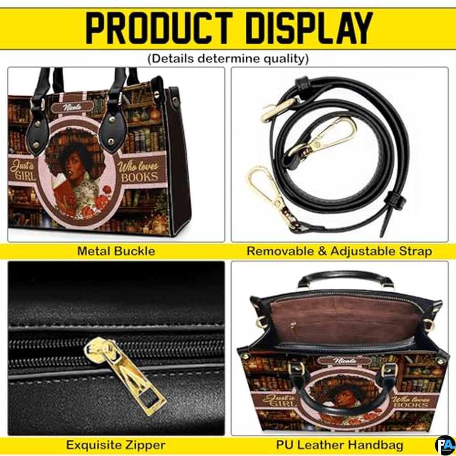 Personalized Leather Handbag for Black Women, Custom African Purse Bag Set, Birthday Meaningful Gifts for Mom, Friend
