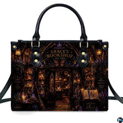 Matching zippered wallet displaying coordinated mystical emporium and illuminated shopfront artwork.