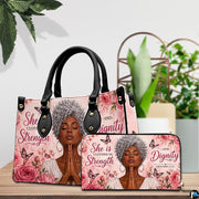 Tabletop presentation showing the pink rose faith artwork beside interior green house plants.