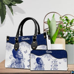 Personalized Leather Handbag for Black Women, Custom African Purse Bag Set, Birthday Meaningful Gifts for Mom, Friend