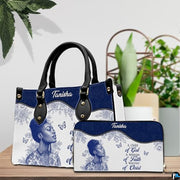 Personalized Leather Handbag for Black Women, Custom African Purse Bag Set, Birthday Meaningful Gifts for Mom, Friend