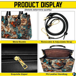 Interior view of open tote handbag showing spacious lining and compartments