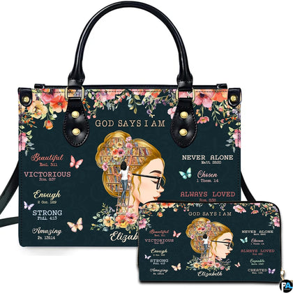 Faith based art accessory highlighting reader portrait illustration and matching companion item on neutral setting.