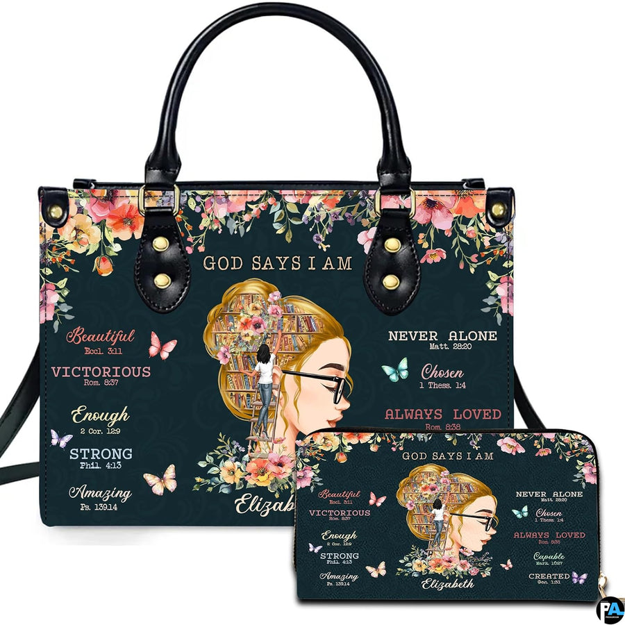 Faith based art accessory highlighting reader portrait illustration and matching companion item on neutral setting.