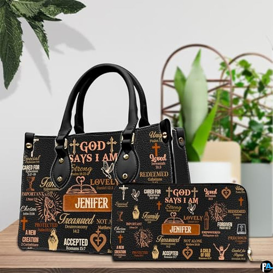 Personalized Christian Leather Handbag For Women, Bible Purse, Religious Bags Christian Gift For Women Her, Jesus Bag