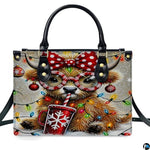 Custom Festive Highland Cow Handbag for Christmas Gift