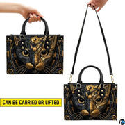 Black Cat Leather Bag – Vintage Cat Art Handbag, Stylish Animal-Themed Purse, Unique Gift for Cat Lovers