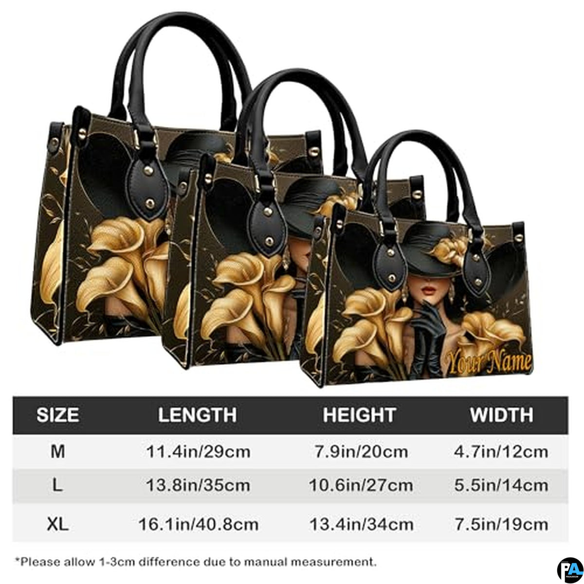 Personalized Black Women Leather Bag, Custom Name African Purses and Handbags Gifts for Mom Birthday Christmas Mothers Day