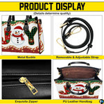 Four-panel layout demonstrating gold hardware accents, detachable strap, zipper detail, and interior space.