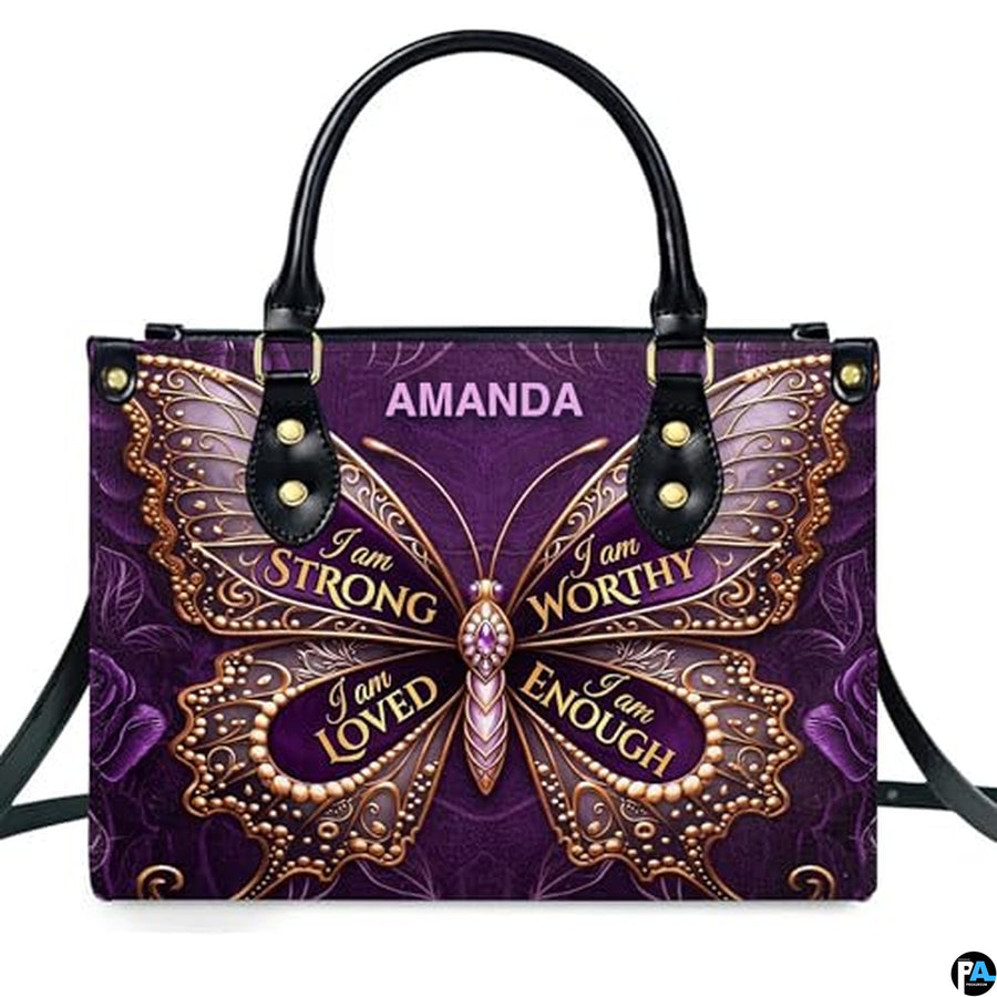 Personalized Inspirational Butterfly Handbag for Christian Gift