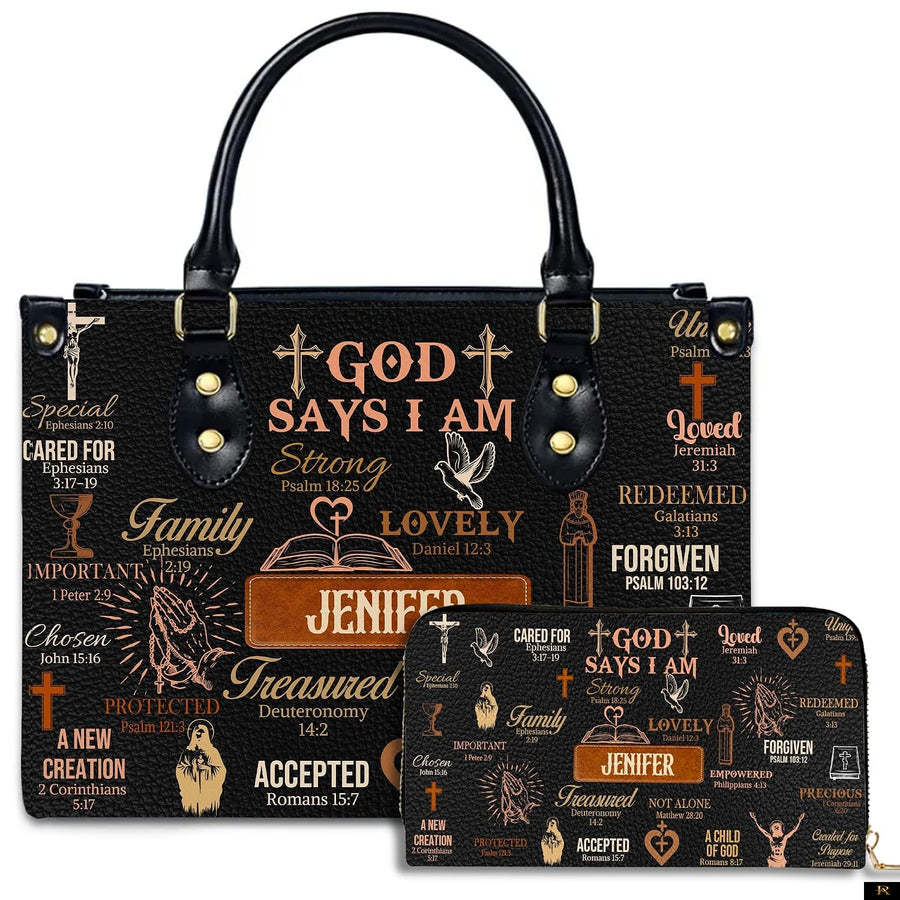PREAUREUM "{split_values}" Personalized {collection_title} Leather Handbag