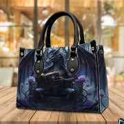 Personalized Dragon Leather Handbag, Fantasy Gothic Purse for Women, Mythical Shoulder Bag Gift for Dragon Lovers