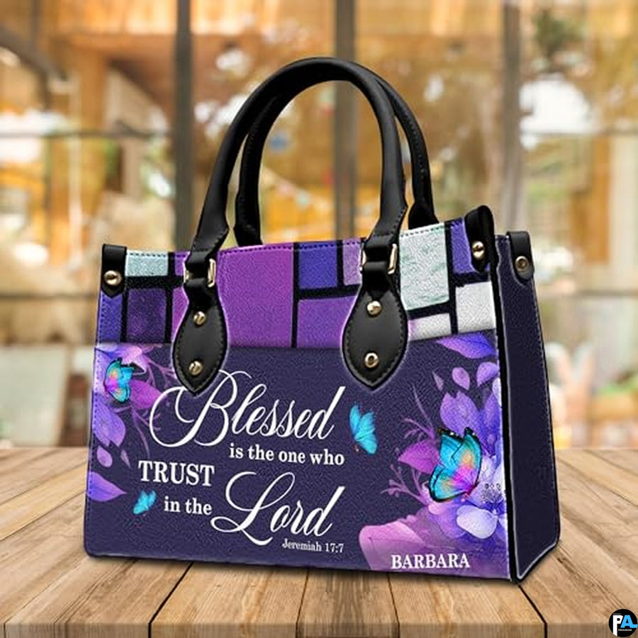 Personalized Christian Leather Handbag, Jesus Christian Tote Bag, Bible Purse, Religious Bags Gift for Mom, Women