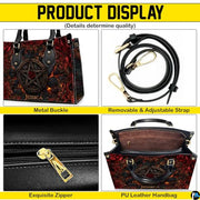 Personalized Halloween Leather Handbag – Custom Witch 3D Printing Effect Purses For Women – Spooky Gothic Shoulder Bag