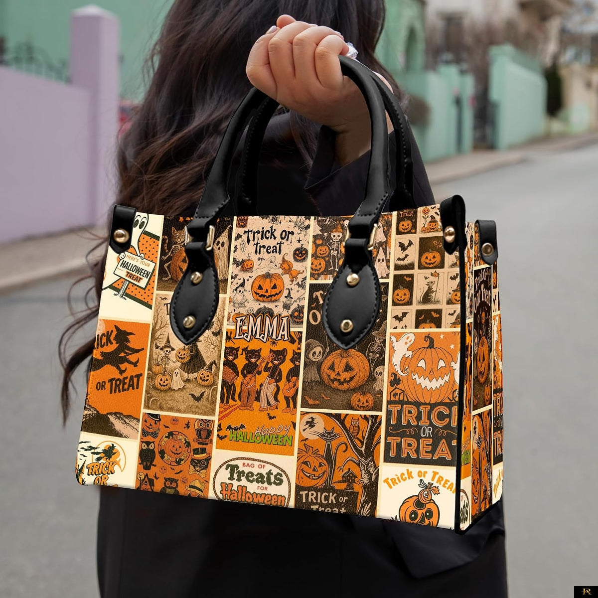 PREAUREUM "{split_values}" Personalized {collection_title} Leather Handbag
