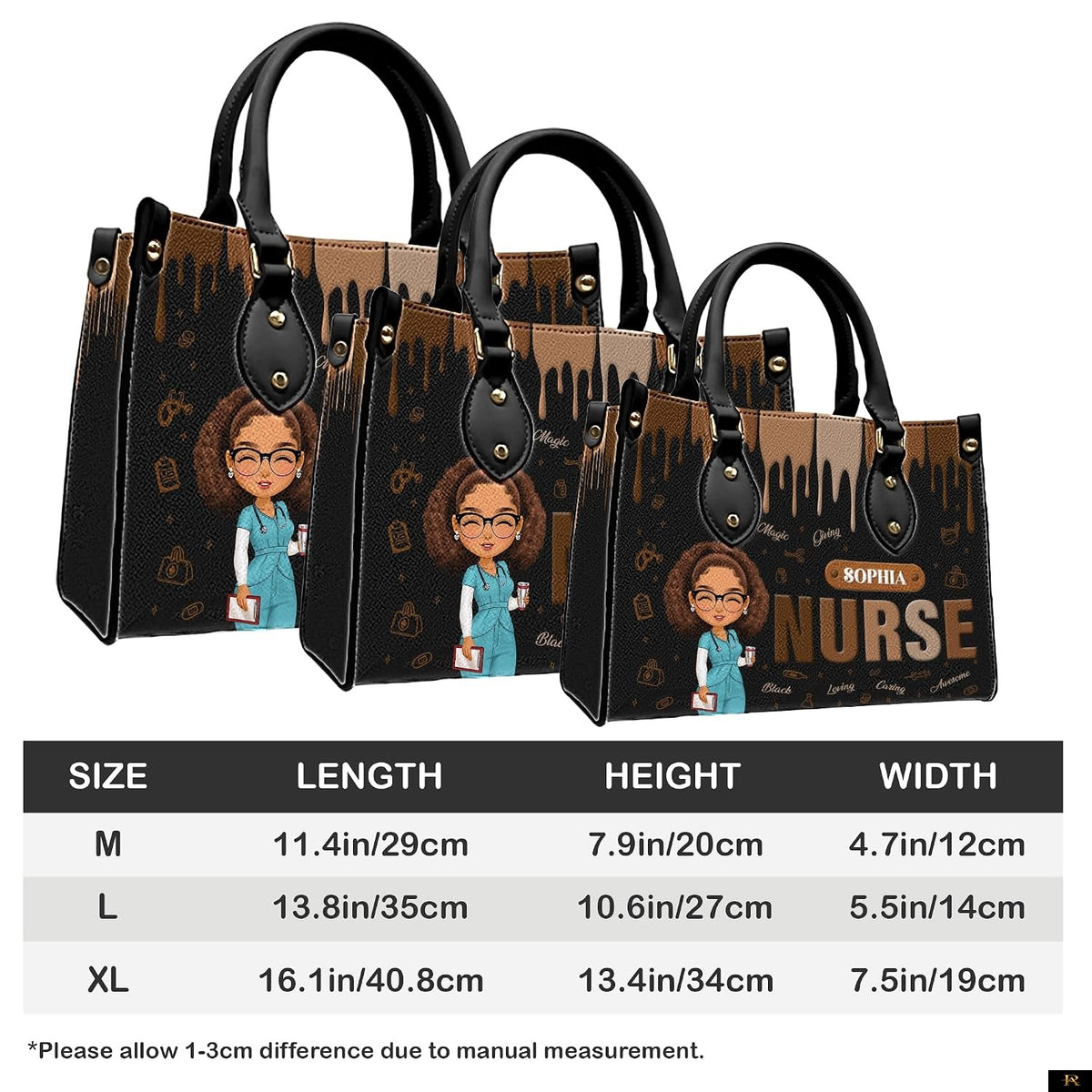 PREAUREUM "{split_values}" Personalized {collection_title} Leather Handbag
