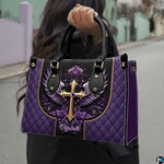 Personalized Christian Leather Handbag, Jesus Christian Tote Bag, Bible Purse, Religious Bags Gift for Mom, Women
