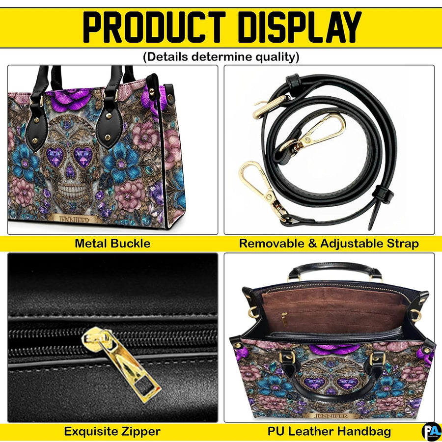 Four-panel showcase illustrating design details, hardware, and interior layout.