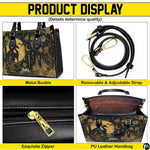 Four-panel showcase illustrating design details, hardware, and interior layout.