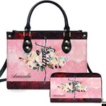 PREAUREUM "{split_values}" Personalized {collection_title} Leather Handbag