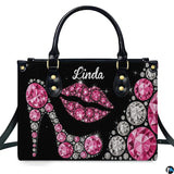 Pink Diamond High Heel and Lips Handbag and Matching Wallet Set