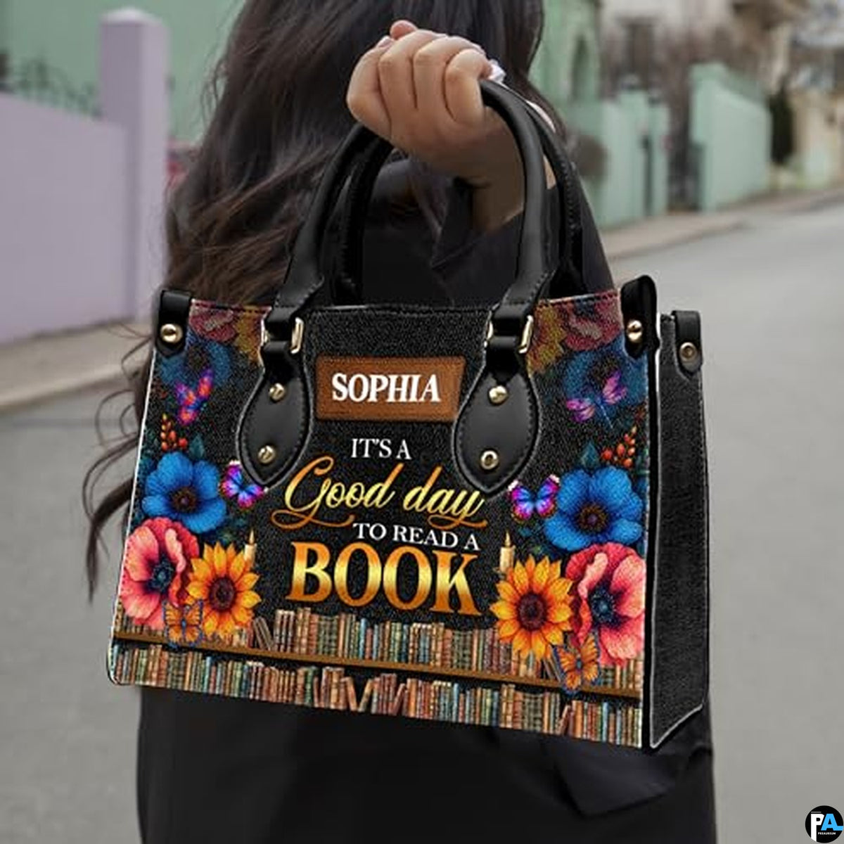 Personalized Book Lover Leather Bag, Just A Girl Who Loves Book Handbag With Name, Books Purse, Gifts For Readers, Writer