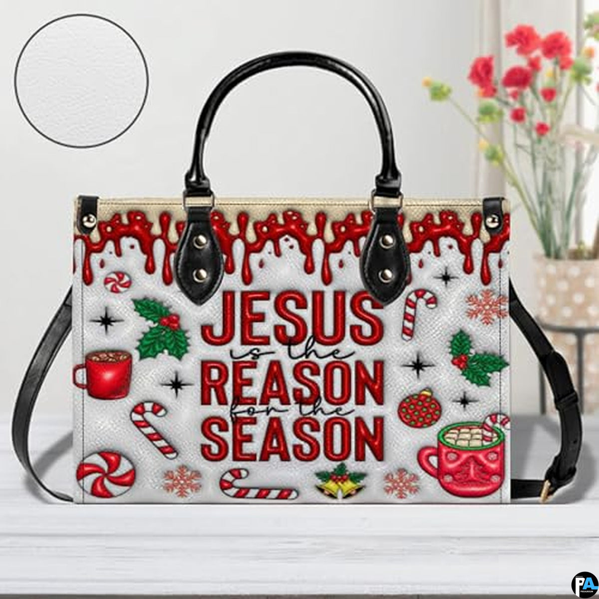 Personalized Jesus Is The Reason Handbag, Removable Strap