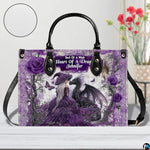 Personalized Purple Witch and Dragon Art Handbag