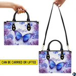 Personalized Butterfly Leather Handbag – Gothic Moon Bag with Adjustable Strap and Matching Witchcore Purse for Women