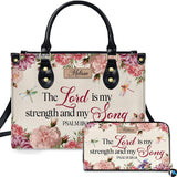 Scripture Verse Floral Dragonfly Handbag and Matching Wallet Set