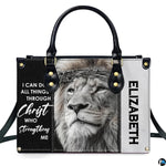 Christian crowned lion graphic presentation featuring split dark monochrome and devotional scriptural backdrop.