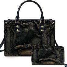 Personalized Animal Leather Handbag – Custom Name Flowers with 2D Print with 3D Effect – Gift for Gramma, Mom, Daughter