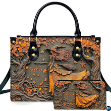 Personalized Witch Leather Bags, Halloween Purses For Women, Witch Art Bag, Spooky Halloween Purses, Holiday Gifts