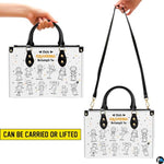Mothers Day Gift Leather Bag- Personalized Grandmas Purse With Grandkids Names, Grandma Handbag Birthday Gifts For Mom Women
