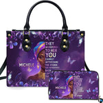 Personalized Leather Handbag for Black Women, Custom African Purse Bag Set, Birthday Meaningful Gifts for Mom, Friend