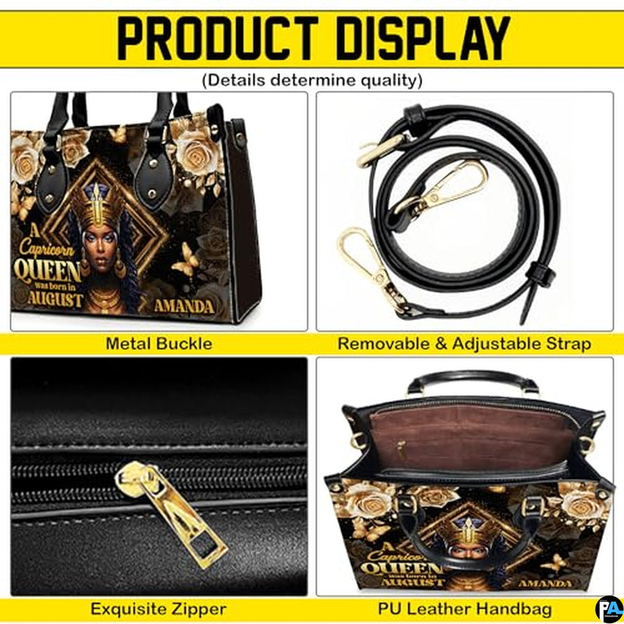 Personalized Leather Handbag for Black Women, Custom African Purse Bag Set, Birthday Meaningful Gifts for Mom, Friend