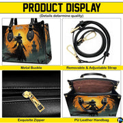 Visual demonstration showing handheld and over-the-shoulder styling options for the accessory.
